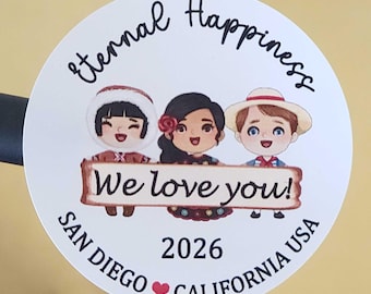 JW 2026 international convention stickers for gifts 1.9 inch labels Eternal Happiness