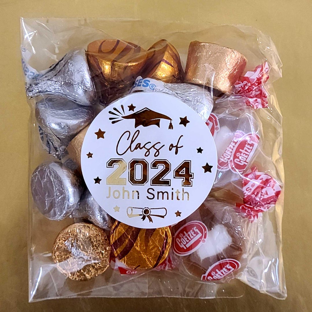 Foil Graduation Party Favor Stickers and 4x6" Clear Bags, Class of 2026 ...
