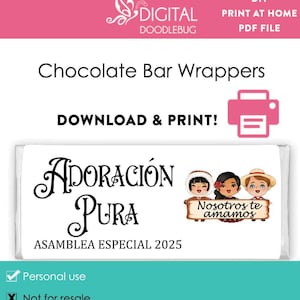 DIY printable candy bar wrappers template, JW 2025 convention gift Pure Worship Digital File Instant Download PDF