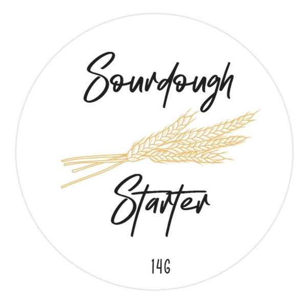 Sourdough starter labels 1.9 inch round sticker wheat product packaging