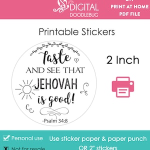 DIY printable 2 inch round stickers template Pioneer school appreciation gift Digital Instant Download