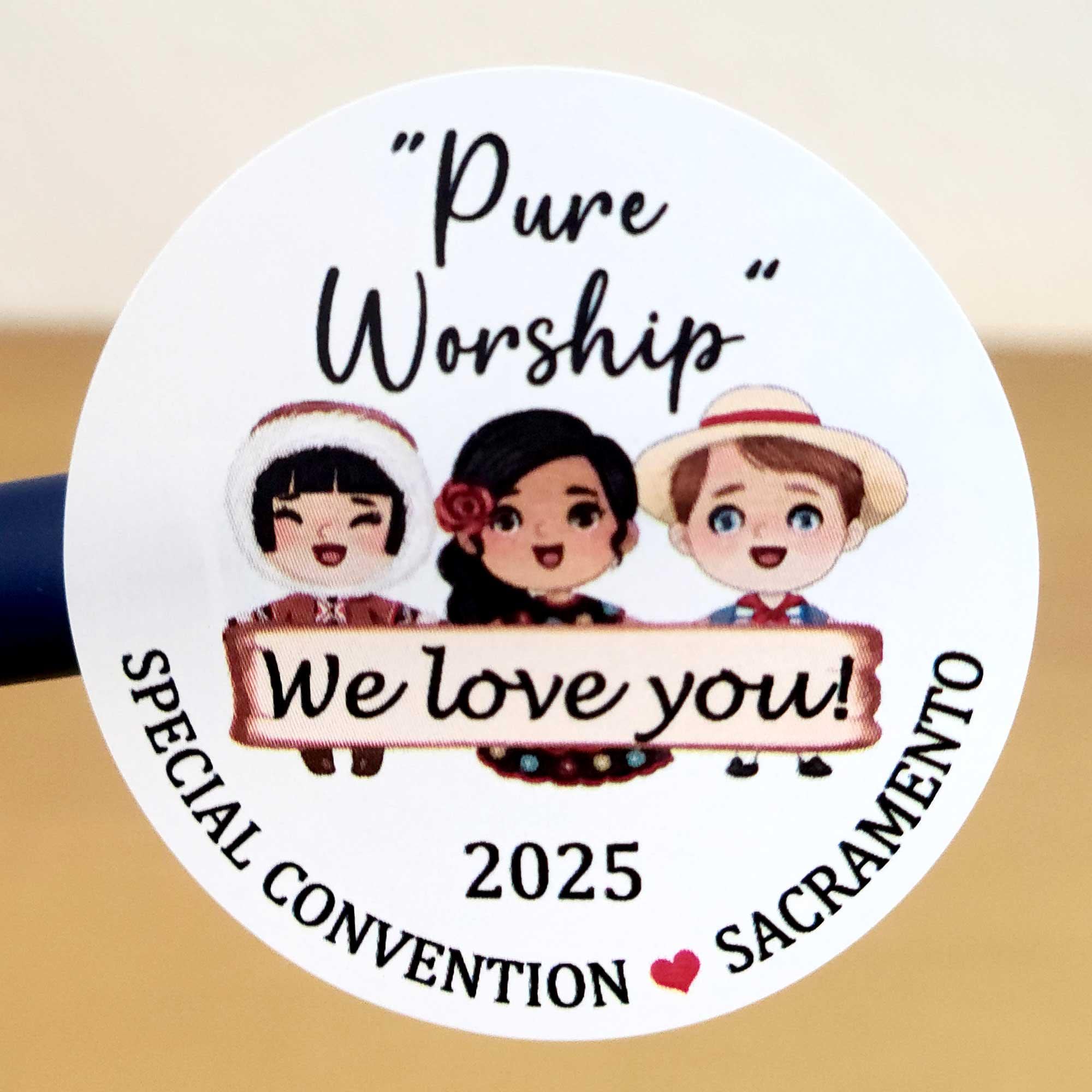 JW 2025 special convention stickers for gifts 1.9 inch labels Pure Worship