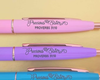 Pen pack Precious sister Proverbs 31:10 Rose Gold pioneer school gift JW letter writing baptism gift floral