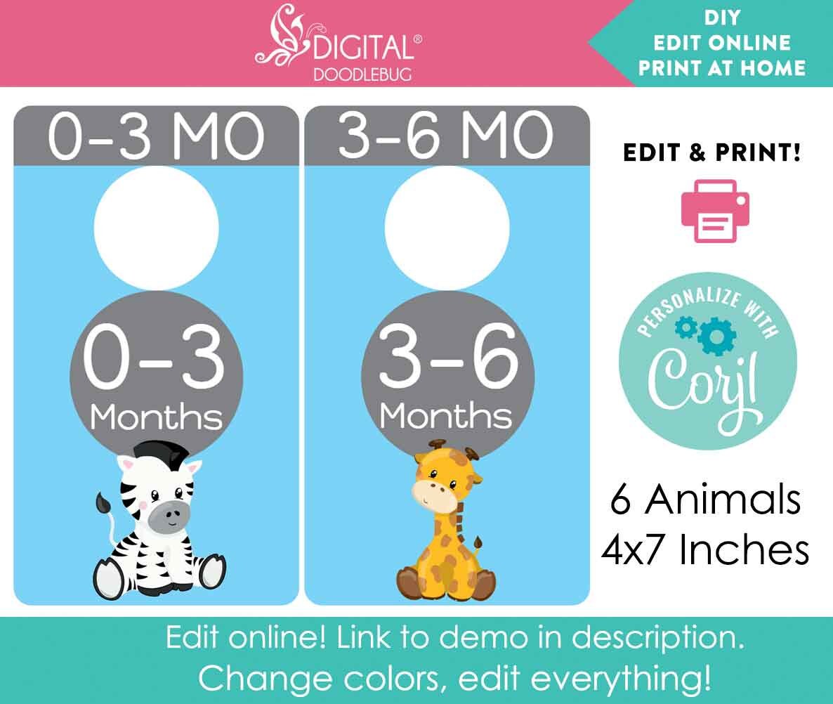 DIY printable baby closet divider template nursery organizers Etsy