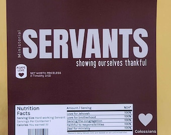 PRINTED JW ministerial servant gift chocolate candy bar wrappers appreciation cut and shipped