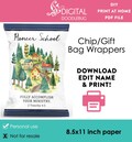 DIY printable chip gift bag wrappers template, JW 2025 pioneer school Digital File Instant Download