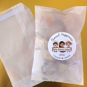 1.9 inch Stickers with paper bags JW 2026 international convention gifts bulk, eternal happiness snack treat gift bags labels Bild 1