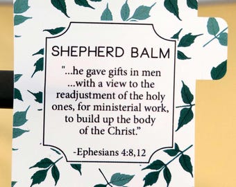Shepherd lip balm Labels JW elder gift DIY stickers printed & shipped - 3 designs