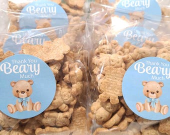 Teddy bear baby shower favors stickers with bags, thank you beary much, baby bear favor label teddy bear baby shower boy cheap favors