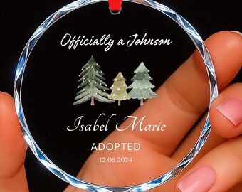 First Christmas Adopted Ornament, Personalized Adoption Keepsake
