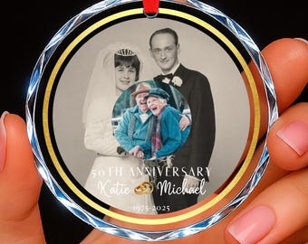 50th Wedding Anniversary Ornament Golden Keepsake