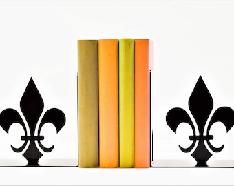 Fleur De Lis Metal Art Bookends