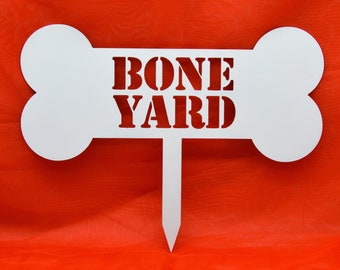 Bone Yard Dog Bone Yard Stake - White