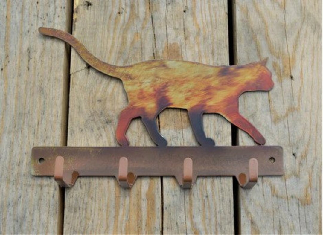 Custom Candy Painted Cat Key Rack Etsy