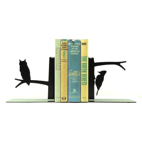 Owl & Woodpecker Bookends