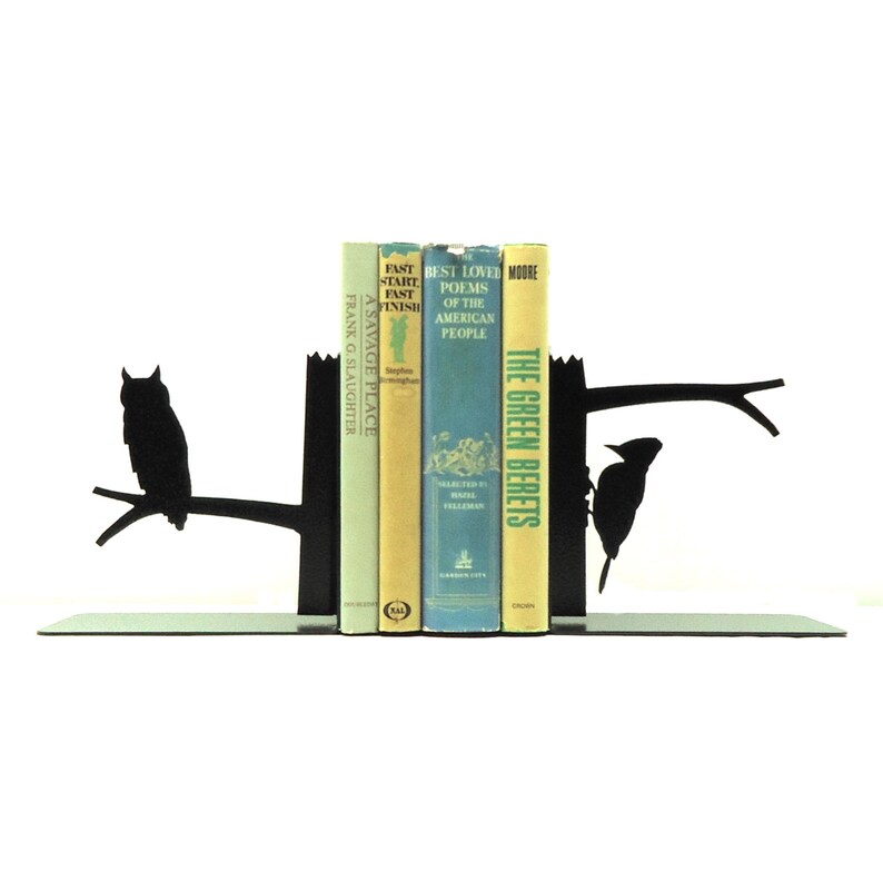 Owl & Woodpecker Bookends image 1