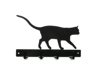 Love Spelled Cat Silhouette Wall Mount Metal Key Holder / Key Rack - Etsy