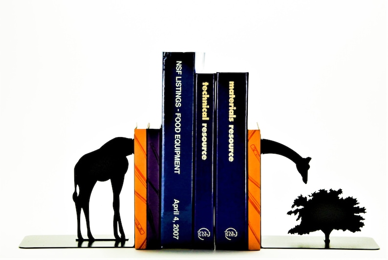 Grazing Giraffe Bookends 