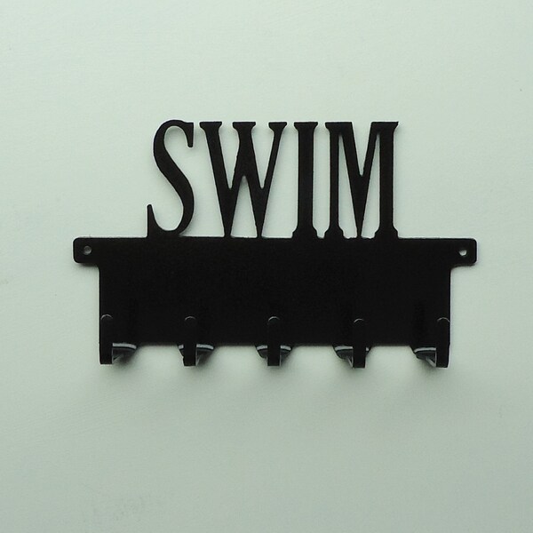 Swim Text Metal Art Medals Rack - Free USA Shipping