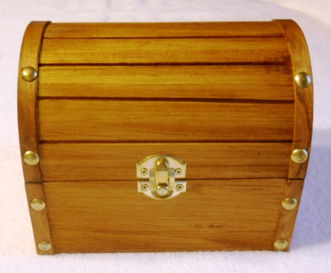 Wooden Treasure Chest Large Etsy