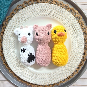 Crochet farm animal | farm cuddle buddy | farm nursery decor | animal book buddy | stuffed farm toy | crochet handmade gift