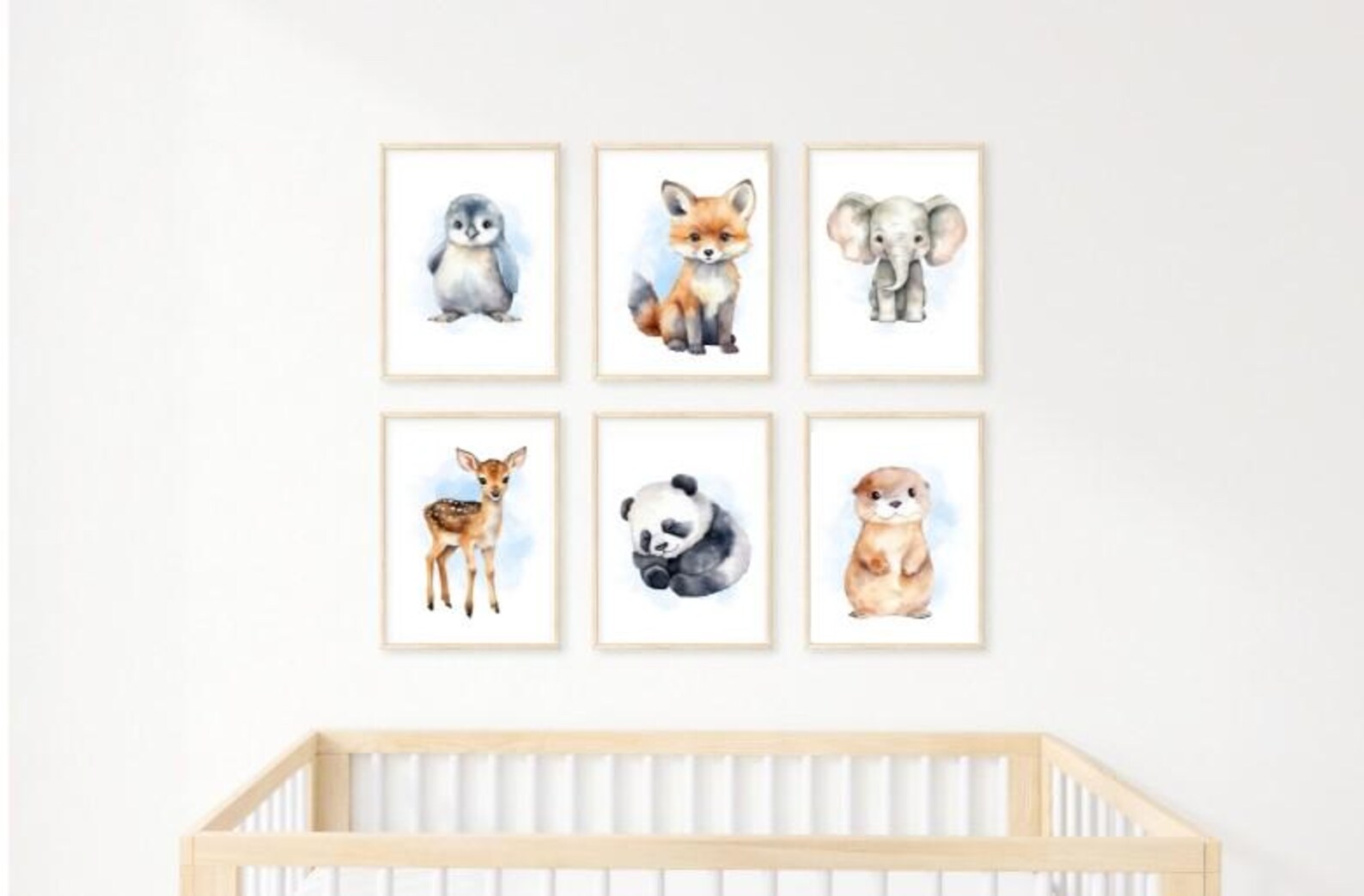 Baby Animal Wall Art Set of 6 | Printable Nursery Decor | Woodland and ...