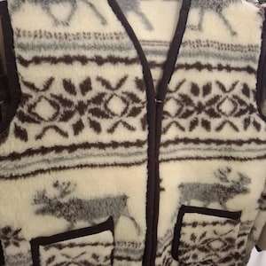 Handmade Merino Wool Vest Unisex Winter Waistcoat 100%  Natural Wool Gift Idea For Men and Women Warm Home Vest