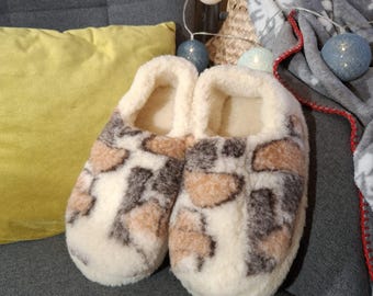 Mysiga ulltofflor, naturliga mjuka fluffiga damskor
