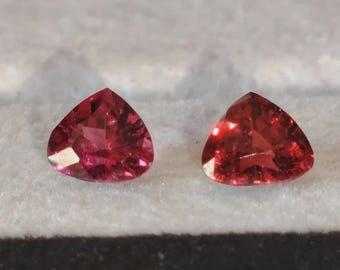 Natural Rhodolite Garnet Pair 1.80 ct Total | Matching Ceylon Loose Gemstones