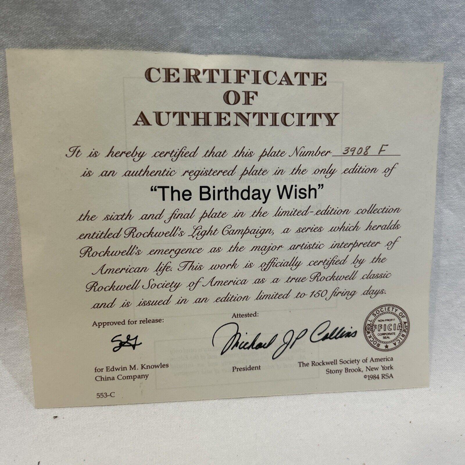 vintage-norman-rockwell-the-birthday-wish-plate-etsy