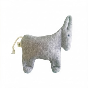 Cherry pit pillow, boiled wool, donkey design, baby pillow, heatable pillow & organic cooling pad – cuddly pillow grey with open eyes