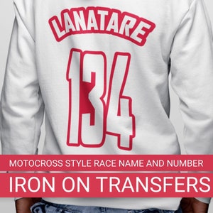 Iron On Motocross Style Clothing Transfers