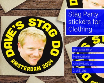 Stag Party Paper Stickers for Clothing, Paper Labels, Photo Sticker, Face Sticker