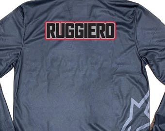 Iron On Race Name For Motocross Jersey, Transfers Motocross Decal