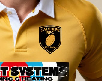 Custom Rugby Club Badge Iron-On Transfer | DTF Printed Kit Apparel