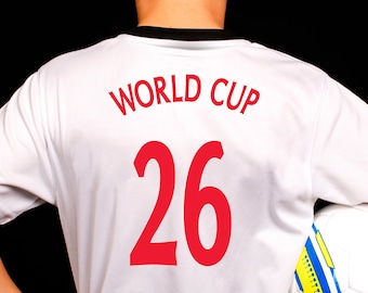 Custom Football Name Number Transfer, World Cup 2026 Kit Vinyl, Heat Press Application