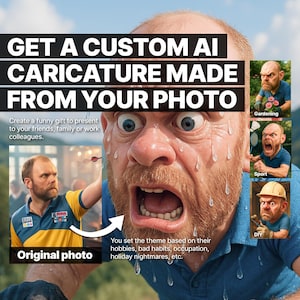 Custom Photo-Realistic Caricatures from Your Personal Photos – Digital Download
