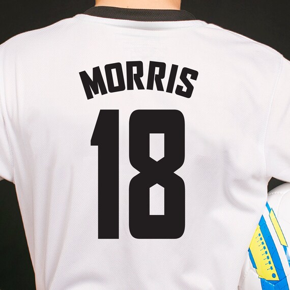 Iron On Transfer Name and Number, Vinyl, Custom Soccer Kit, DTF Film