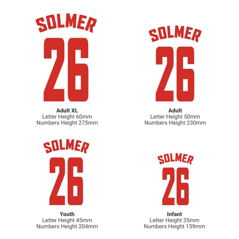 Iron On Transfer Name and Number, Vinyl, Custom Soccer Kit, DTF Film image 3
