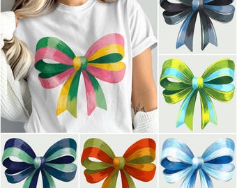 Colorful Bows PNG Clipart  | Watercolor Bows | Ribbon Tie Design | Digital Bundle