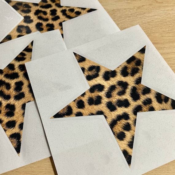 Animal Print Leopard Star Iron On Transfers | Custom Vinyl Heat Press Decals for Fancy Dress Costumes, Clothing and Craft Projects