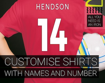 Print Your Own Football Kit, Club Shirt Name, Iron On, Squad Number, Create Your Own Kit