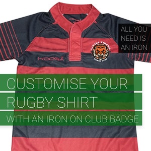 Rugby Club Customise Kit Using An Iron, Iron On Badge, Iron On Logo, Add Kit Sponsors To Shirt