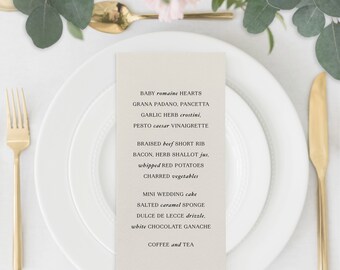 No. 37 | Raquel - Bold Art Deco Inspired Mid Century Modern Day of Wedding Menu Card