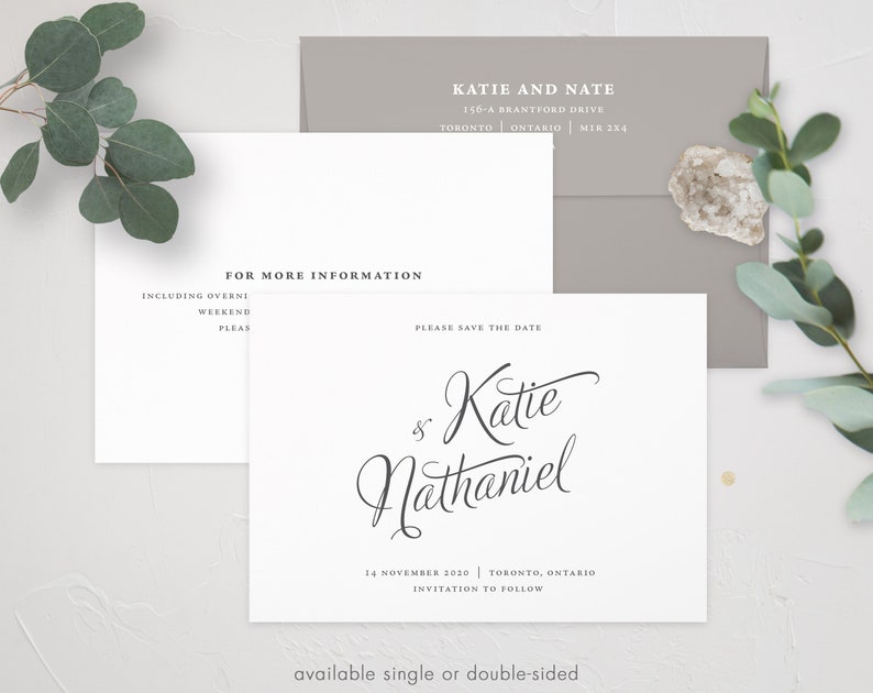 Evelyn Gold Foil Invite Minimal Wedding Modern Save the Date Classic Wedding Calligraphy Save the Date Wedding Calligraphy Acrylic