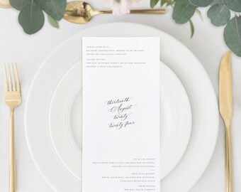 No. 35 | Vivienne - Vintage Inspired Calligraphy Day of Wedding Menu Card