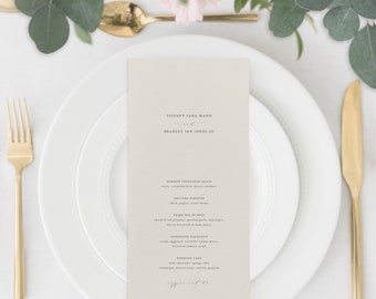 No. 21 | Cristina - Modern Romantic Black Tie Day of Wedding Menu Card