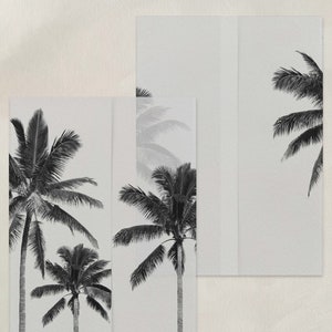 Modern Palm Tree Vellum Wrap, Black and White Beach Scenery Translucent Vellum Jacket for Wedding Invitations image 6