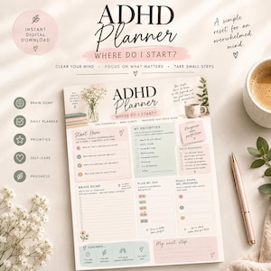 ADHD Brain Dump Printable | ADHD Planner | Mental Clarity & Daily Reset, Instant Download