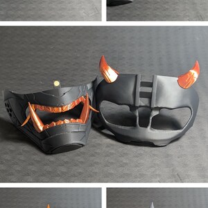 A collage of the Cyber Oni Mask set for the Meta Quest 3 in a variety of color combinations.